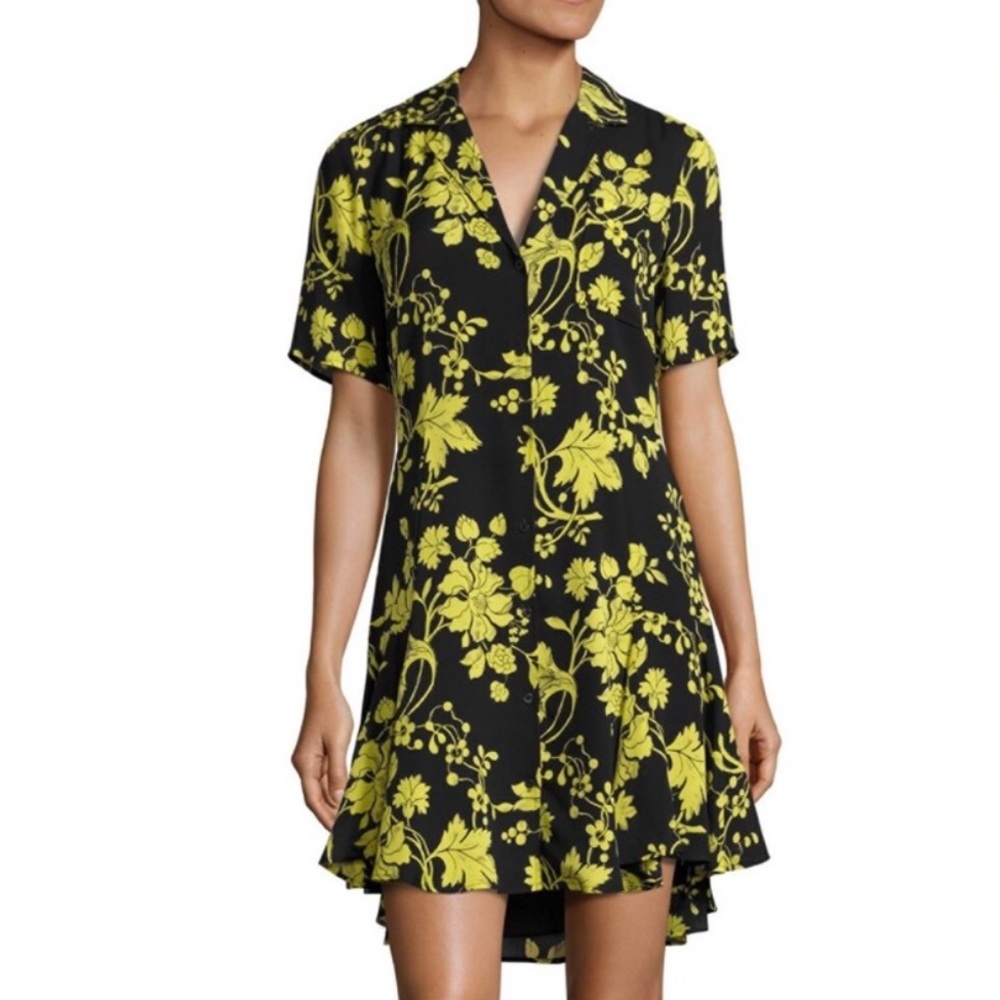 A.L.C. Black and Yellow Floral Dress